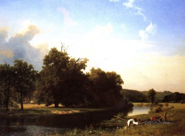  Landscapes Painting - Westphalia Albert Bierstadt Landscapes stream